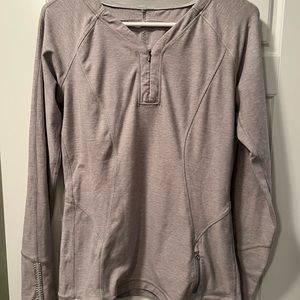 Gray quarter zip lululemon running shirt